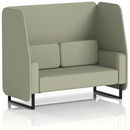 Brixworth 2 Seater Open Booth, Black Legs, Main Line Flax Fabric, Newbury Panels And Sofa