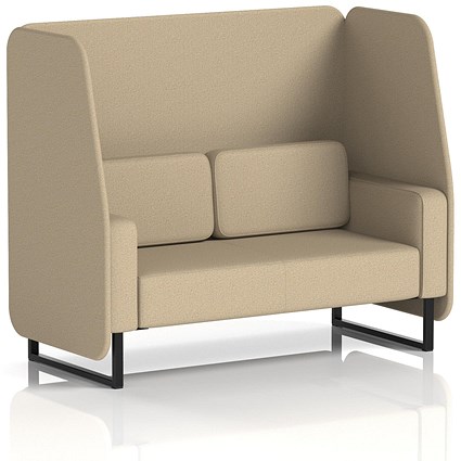Brixworth 2 Seater Open Booth, Black Legs, Main Line Flax Fabric, Upminster Panels And Sofa