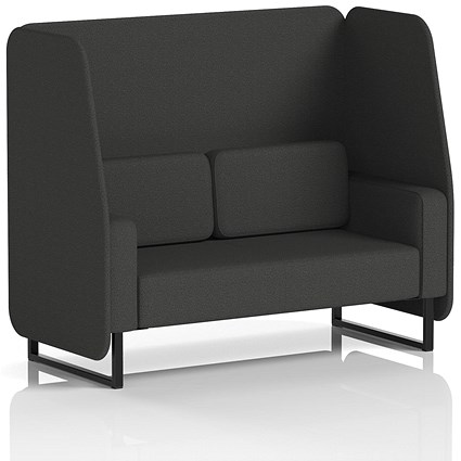 Brixworth 2 Seater Open Booth, Black Legs, Synergy Fabric, Mix Panels And Sofa