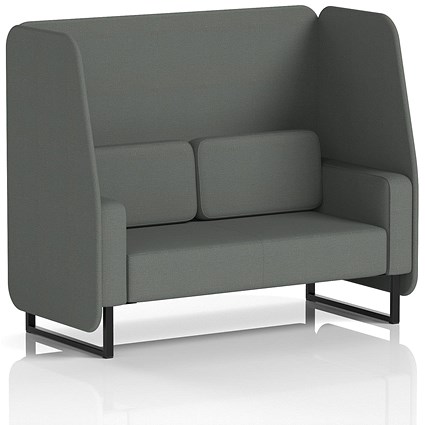 Brixworth 2 Seater Open Booth, Black Legs, Sumi Fabric, Kobe Panels And Sofa