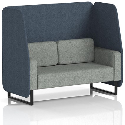 Brixworth 2 Seater Open Booth, Black Legs, Rivet Fabric, Crucible Panels And Prime Sofa