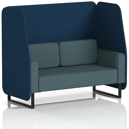 Brixworth 2 Seater Open Booth, Black Legs, X2 Fabric, Calculus Panels And Polygon Sofa