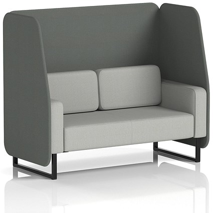 Brixworth 2 Seater Open Booth, Black Legs, Sumi Fabric, Kobe Panels And Tokyo Sofa