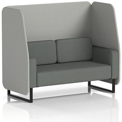 Brixworth 2 Seater Open Booth, Black Legs, Sumi Fabric, Tokyo Panels And Kobe Sofa