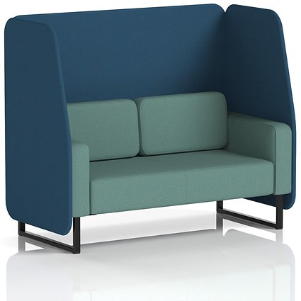 Brixworth 2 Seater Open Booth, Black Legs, Sumi Fabric, Uto Panels And Handa Sofa