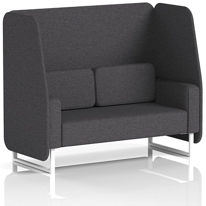 Brixworth 2 Seater Open Booth, White Legs, X2 Fabric, Arithmetic Panels And Sofa