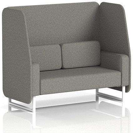 Brixworth 2 Seater Open Booth, White Legs, X2 Fabric, Number Panels And Sofa