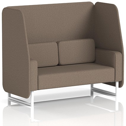 Brixworth 2 Seater Open Booth, White Legs, X2 Fabric, Theory Panels And Sofa