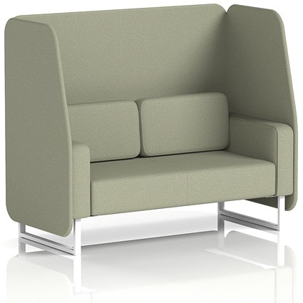Brixworth 2 Seater Open Booth, White Legs, Main Line Flax Fabric, Newbury Panels And Sofa