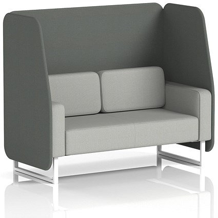 Brixworth 2 Seater Open Booth, White Legs, Sumi Fabric, Kobe Panels And Tokyo Sofa