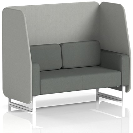 Brixworth 2 Seater Open Booth, White Legs, Sumi Fabric, Tokyo Panels And Kobe Sofa