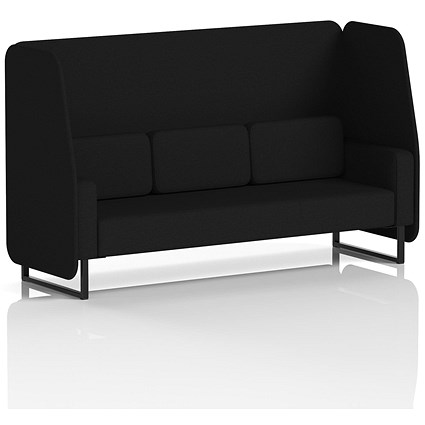 Brixworth 3 Seater Open Booth, Black Legs, X2 Fabric, Diameter Panels And Sofa