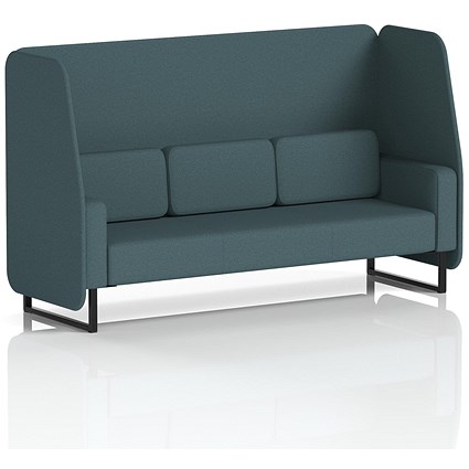 Brixworth 3 Seater Open Booth, Black Legs, X2 Fabric, Polygon Panels And Sofa