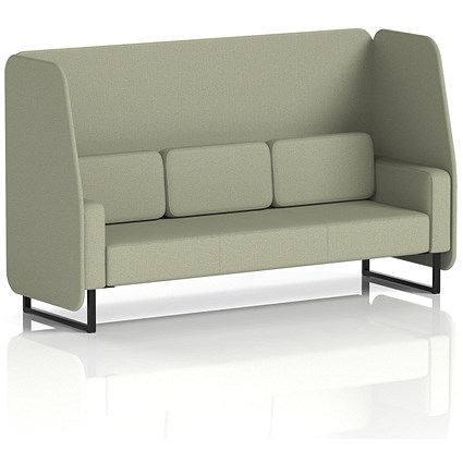 Brixworth 3 Seater Open Booth, Black Legs, Main Line Flax Fabric, Newbury Panels And Sofa