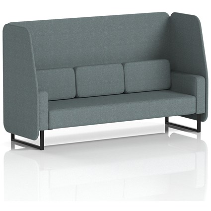 Brixworth 3 Seater Open Booth, Black Legs, Main Line Flax Fabric, Westminster Panels And Sofa
