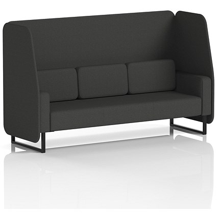 Brixworth 3 Seater Open Booth, Black Legs, Synergy Fabric, Mix Panels And Sofa