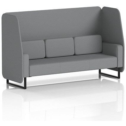 Brixworth 3 Seater Open Booth, Black Legs, Synergy Fabric, Partner Panels And Sofa