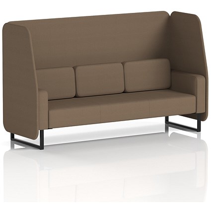Brixworth 3 Seater Open Booth, Black Legs, Sumi Fabric, Osaka Panels And Sofa