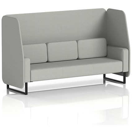 Brixworth 3 Seater Open Booth, Black Legs, Sumi Fabric, Tokyo Panels And Sofa