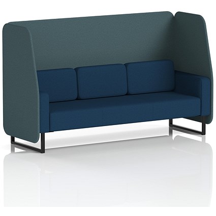 Brixworth 3 Seater Open Booth, Black Legs, X2 Fabric, Polygon Panels And Calculus Sofa