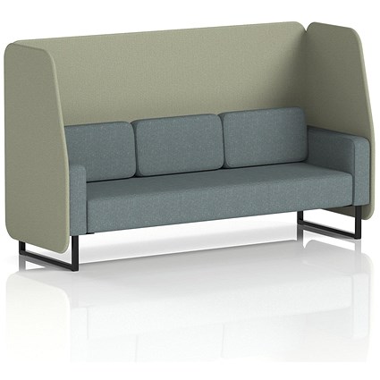 Brixworth 3 Seater Open Booth, Black Legs, Main Line Flax Fabric, Newbury Panels And Westminster Sofa