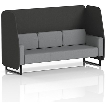 Brixworth 3 Seater Open Booth, Black Legs, Synergy Fabric, Mix Panels And Partner Sofa