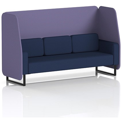 Brixworth 3 Seater Open Booth, Black Legs, Synergy Fabric, Order Panels And Alike Sofa