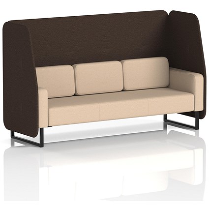Brixworth 3 Seater Open Booth, Black Legs, Synergy Fabric, Wed Panels And Affix Sofa