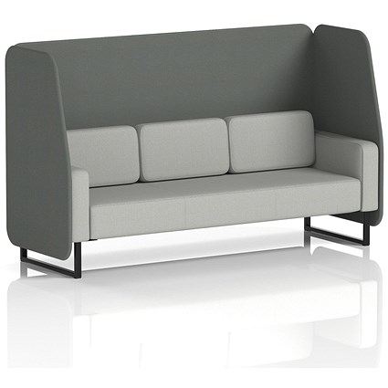 Brixworth 3 Seater Open Booth, Black Legs, Sumi Fabric, Kobe Panels And Tokyo Sofa