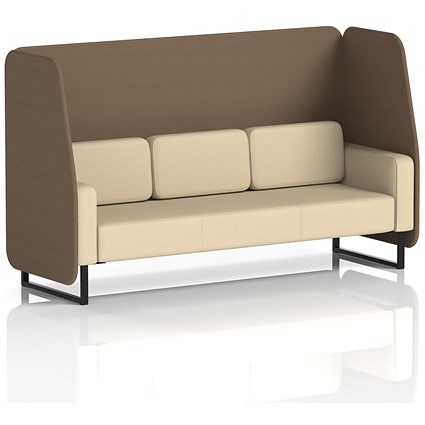 Brixworth 3 Seater Open Booth, Black Legs, Sumi Fabric, Osaka Panels And Zen Sofa