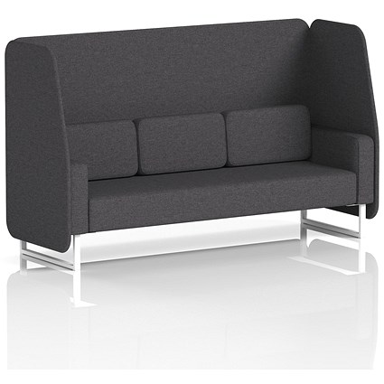 Brixworth 3 Seater Open Booth, White Legs, X2 Fabric, Arithmetic Panels And Sofa