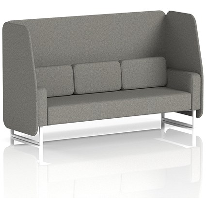 Brixworth 3 Seater Open Booth, White Legs, X2 Fabric, Number Panels And Sofa