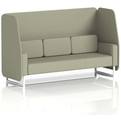 Brixworth 3 Seater Open Booth, White Legs, Main Line Flax Fabric, Newbury Panels And Sofa