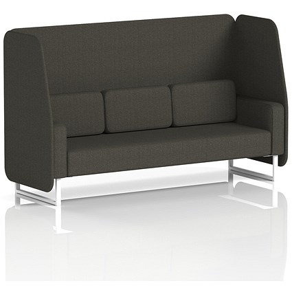 Brixworth 3 Seater Open Booth, White Legs, Main Line Flax Fabric, Temple Panels And Sofa