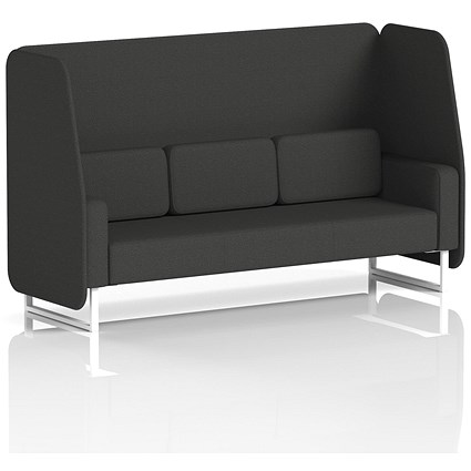 Brixworth 3 Seater Open Booth, White Legs, Synergy Fabric, Mix Panels And Sofa