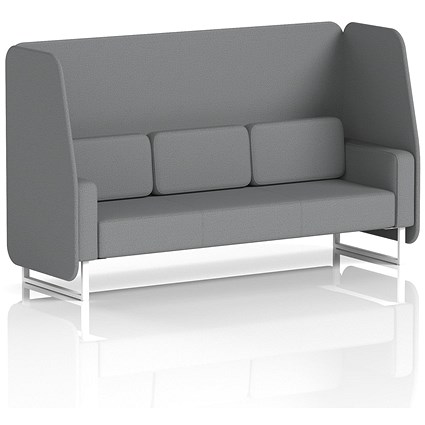 Brixworth 3 Seater Open Booth, White Legs, Synergy Fabric, Partner Panels And Sofa