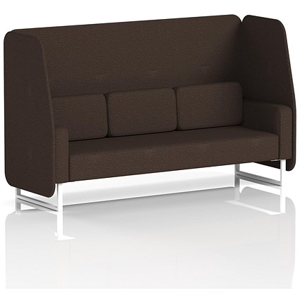 Brixworth 3 Seater Open Booth, White Legs, Synergy Fabric, Wed Panels And Sofa