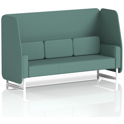 Brixworth 3 Seater Open Booth, White Legs, Sumi Fabric, Handa Panels And Sofa