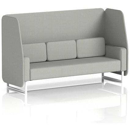 Brixworth 3 Seater Open Booth, White Legs, Sumi Fabric, Tokyo Panels And Sofa
