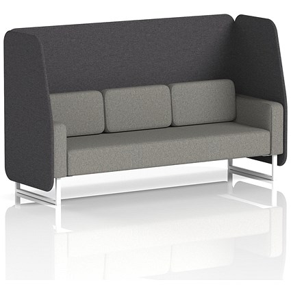 Brixworth 3 Seater Open Booth, White Legs, X2 Fabric, Arithmetic Panels And Number Sofa