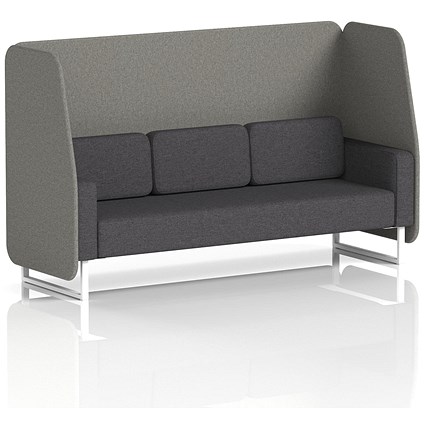 Brixworth 3 Seater Open Booth, White Legs, X2 Fabric, Number Panels And Arithmetic Sofa