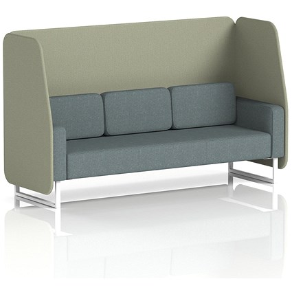Brixworth 3 Seater Open Booth, White Legs, Main Line Flax Fabric, Newbury Panels And Westminster Sofa