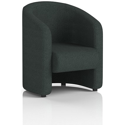 Lamport Armchair, With Black Feet, In Rivet Fabric, Charcoal