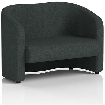 Lamport 2 Seater Sofa, With Black Feet, In Rivet Fabric, Charcoal