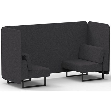 Brixworth 2 Seater Bench Booth, Black Legs, X2 Fabric, Arithmetic Panels And Sofa