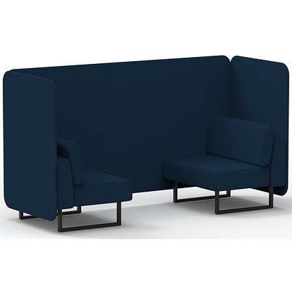 Brixworth 2 Seater Bench Booth, Black Legs, X2 Fabric, Calculus Panels And Sofa