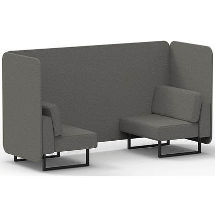 Brixworth 2 Seater Bench Booth, Black Legs, X2 Fabric, Number Panels And Sofa