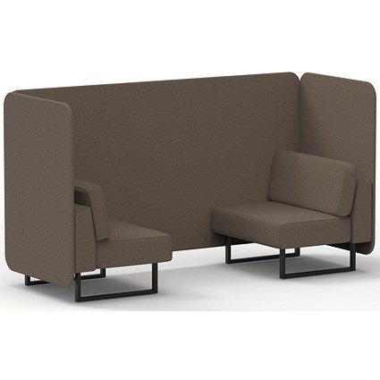 Brixworth 2 Seater Bench Booth, Black Legs, X2 Fabric, Theory Panels And Sofa