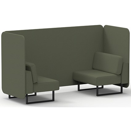 Brixworth 2 Seater Bench Booth, Black Legs, Main Line Flax Fabric, Monument Panels And Sofa