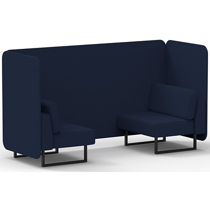 Brixworth 2 Seater Bench Booth, Black Legs, Synergy Fabric, Alike Panels And Sofa